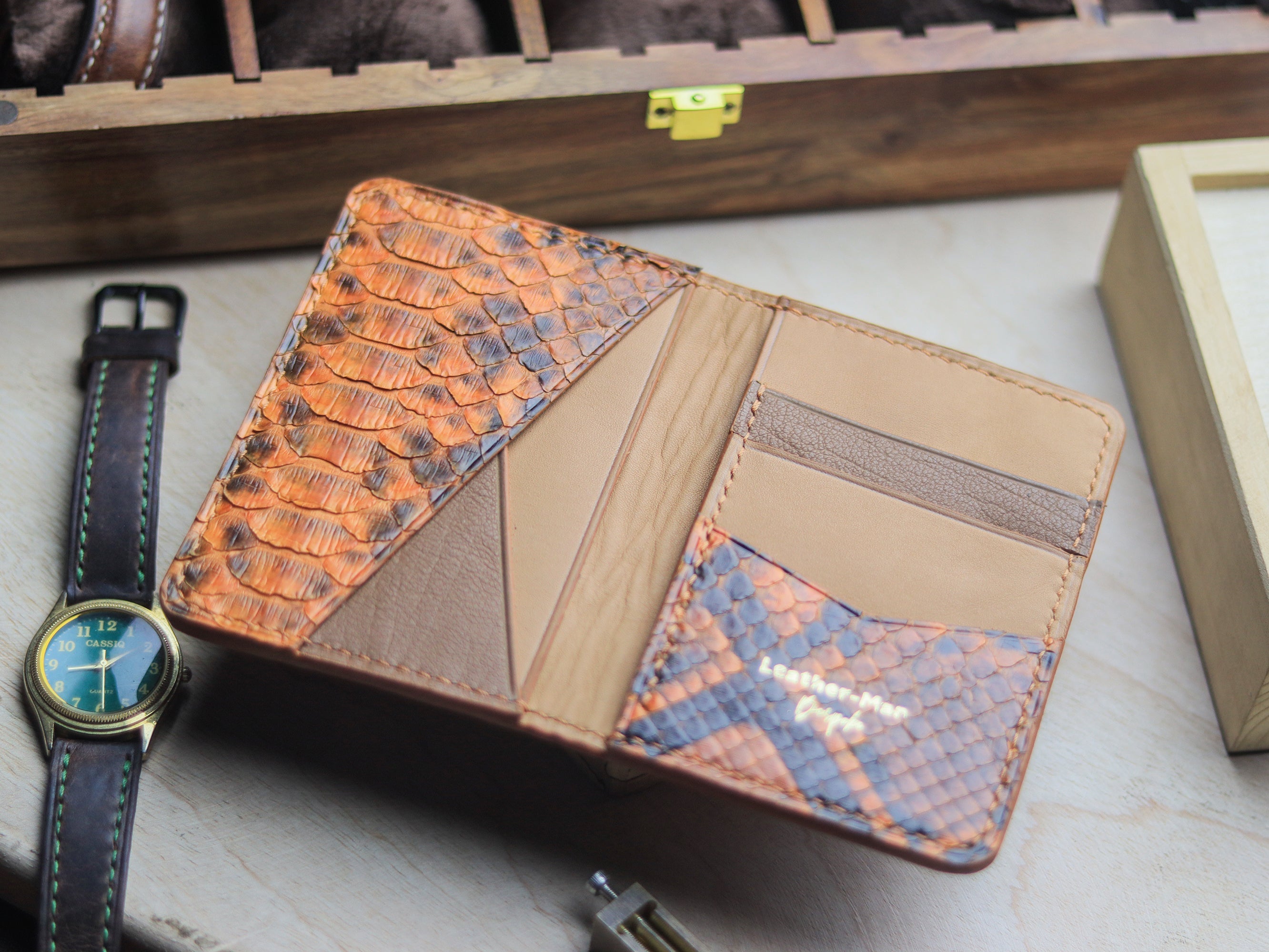 BRIXTON - COPPER BROWN PYTHON SKIN